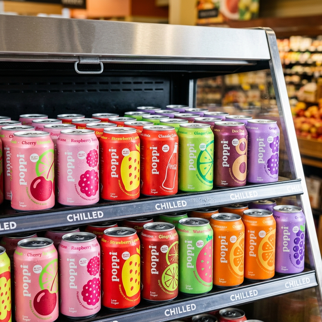 a couple of cans being chilled in a chiller